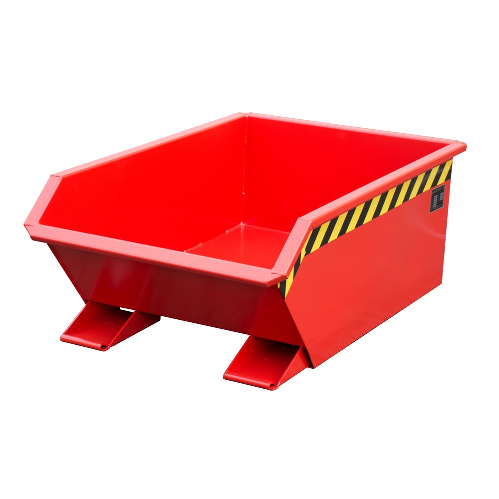 Imagen del producto: Bauer® Mini tanque de volcado, altura de construcción extremadamente baja, pintado, volumen 0.27 m³, RAL 3000 rojo fuego