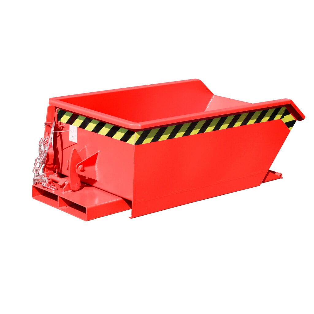 Bauer® Mini tanque de volcado, altura de construcción extremadamente baja, pintado, volumen 0.23 m³, RAL 3000 rojo fuego Imagen del producto: Bauer® Mini tanque de volcado, altura de construcción extremadamente baja, pintado, volumen 0.23 m³, RAL 3000 rojo fuego