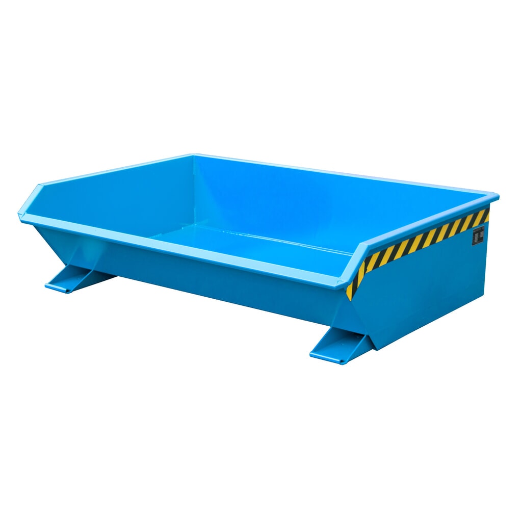 Bauer® Mini tanque de volcado, altura de construcción extremadamente baja, pintado, volumen 0.61 m³, RAL 5012 azul luminoso Imagen del producto: Bauer® Mini tanque de volcado, altura de construcción extremadamente baja, pintado, volumen 0.61 m³, RAL 5012 azul luminoso