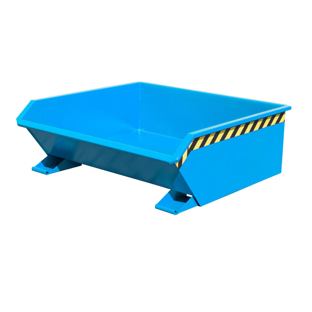 Bauer® Mini tanque de volcado, altura de construcción extremadamente baja, pintado, volumen 0.46 m³, RAL 5012 azul luminoso Imagen del producto: Bauer® Mini tanque de volcado, altura de construcción extremadamente baja, pintado, volumen 0.46 m³, RAL 5012 azul luminoso
