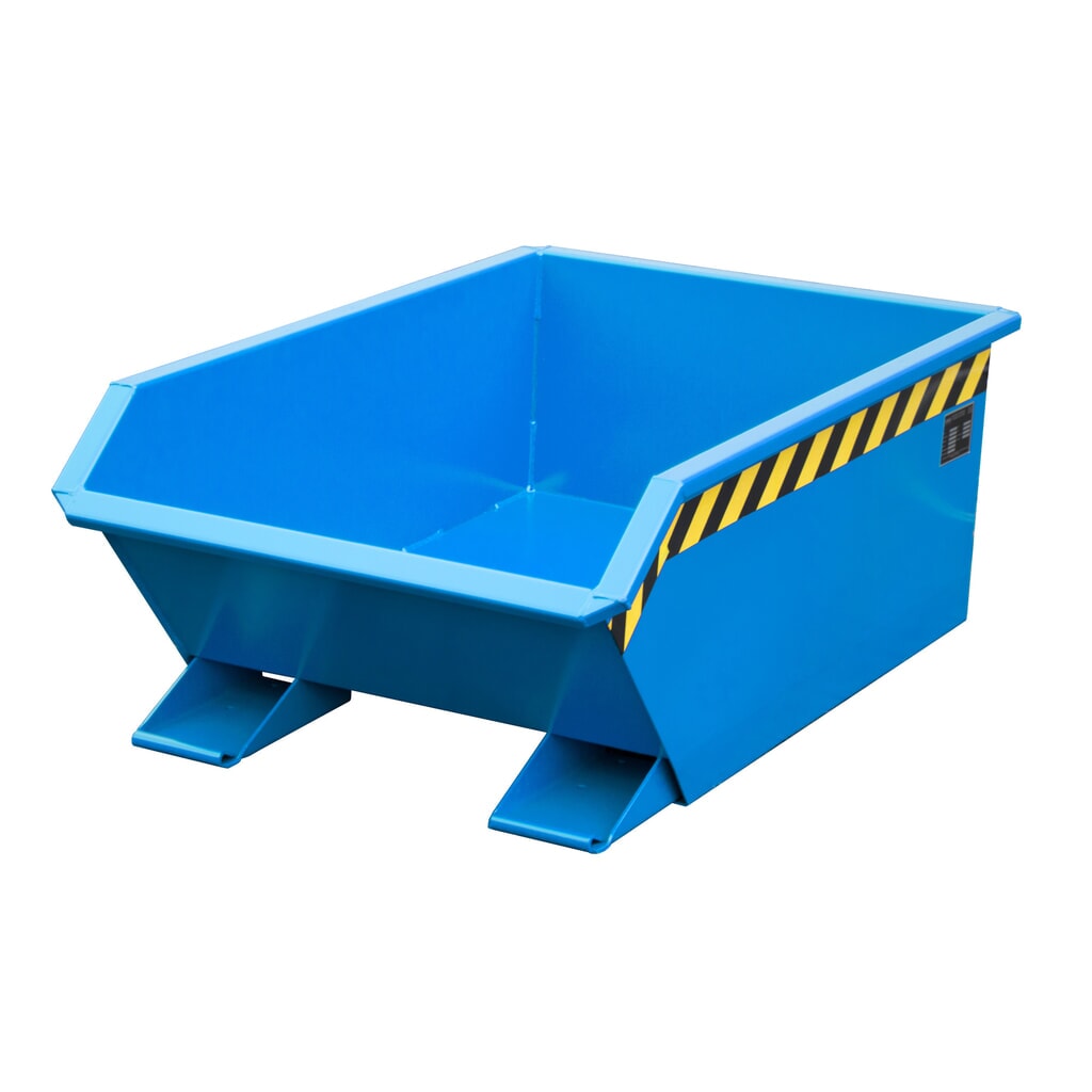 Bauer® Mini tanque de volcado, altura de construcción extremadamente baja, pintado, volumen 0.27 m³, RAL 5012 azul luminoso Imagen del producto: Bauer® Mini tanque de volcado, altura de construcción extremadamente baja, pintado, volumen 0.27 m³, RAL 5012 azul luminoso