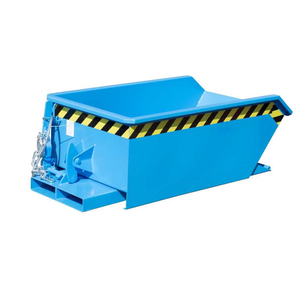 Bauer® Mini tanque de volcado, altura de construcción extremadamente baja, pintado, volumen 0.23 m³, RAL 5012 azul luminoso Imagen del producto: Bauer® Mini tanque de volcado, altura de construcción extremadamente baja, pintado, volumen 0.23 m³, RAL 5012 azul luminoso