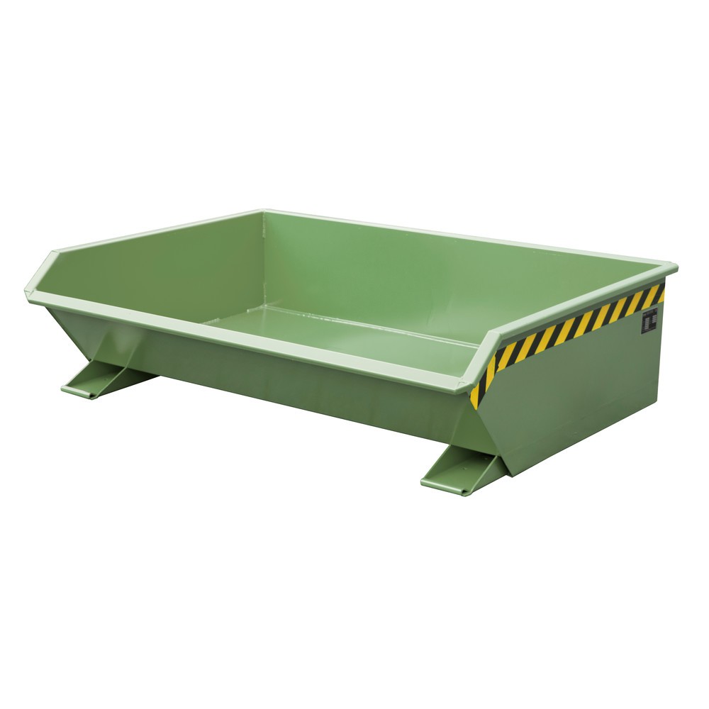 Imagen del producto: Bauer® Mini tanque de volcado, altura de construcción extremadamente baja, pintado, volumen 0.61 m³, RAL 6011 verde reseda