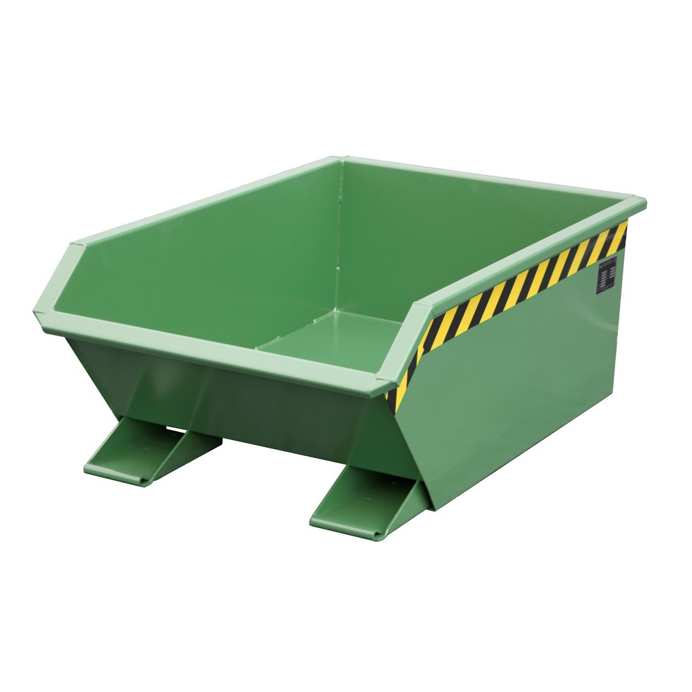 Imagen del producto: Bauer® Mini tanque de volcado, altura de construcción extremadamente baja, pintado, volumen 0.27 m³, RAL 6011 verde reseda