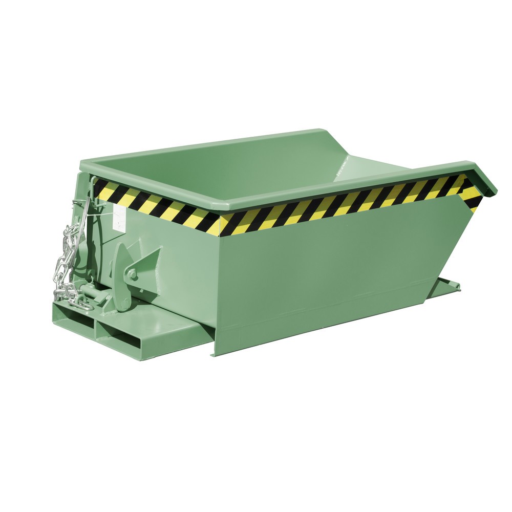 Imagen del producto: Bauer® Mini tanque de volcado, altura de construcción extremadamente baja, pintado, volumen 0.23 m³, RAL 6011 verde reseda