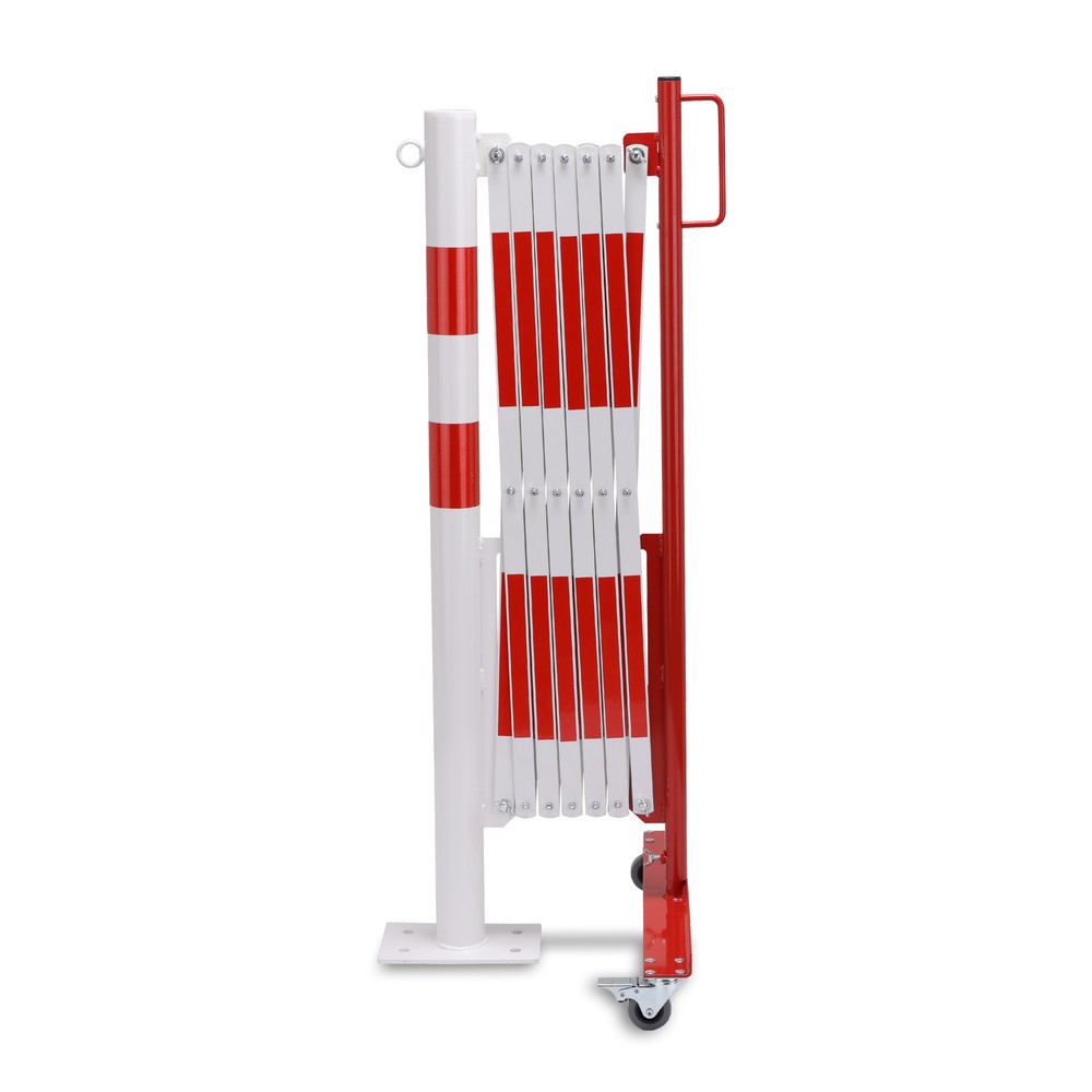 Número de imagen del producto 1: Rejilla tijera con poste de cierre, 70 x 70 mm, ancho 3.600, rojo/blanco