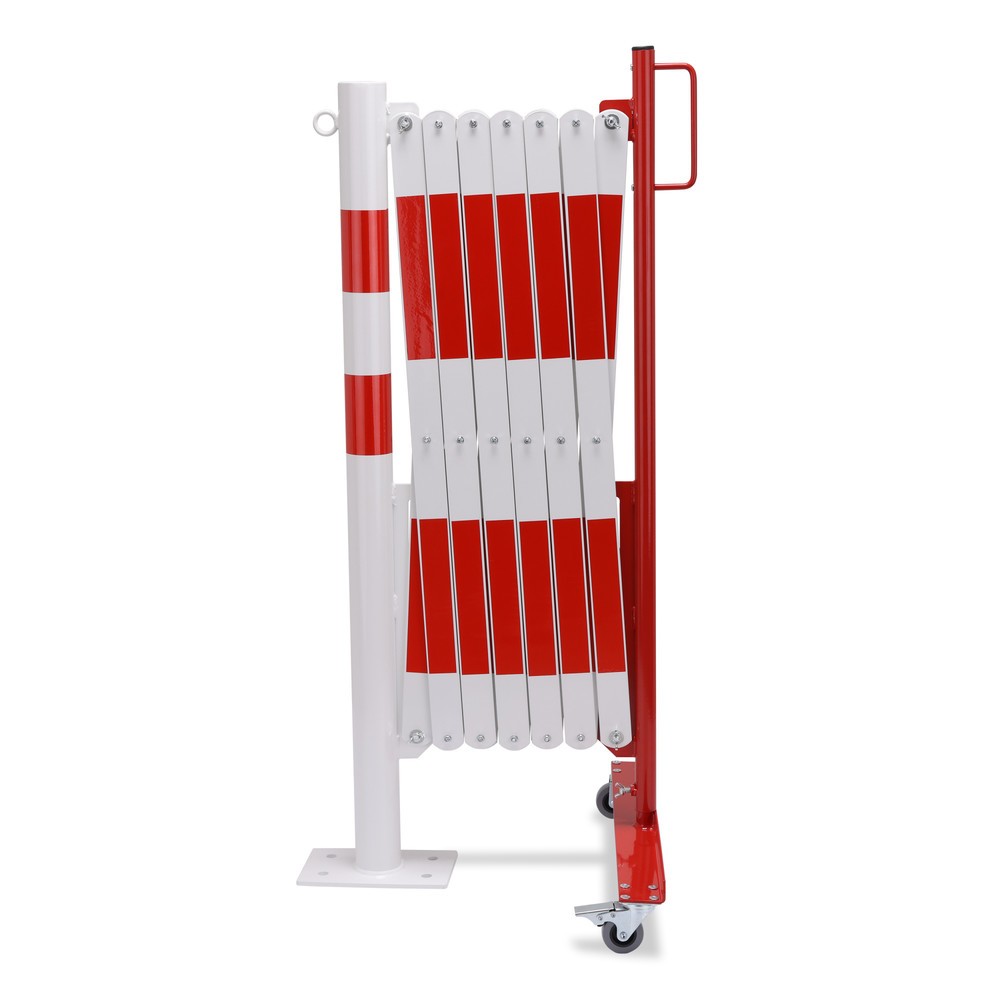 Número de imagen del producto 1: Rejilla tijera con poste de bloqueo, diámetro 60 mm, ancho 4.000 mm, rojo/blanco