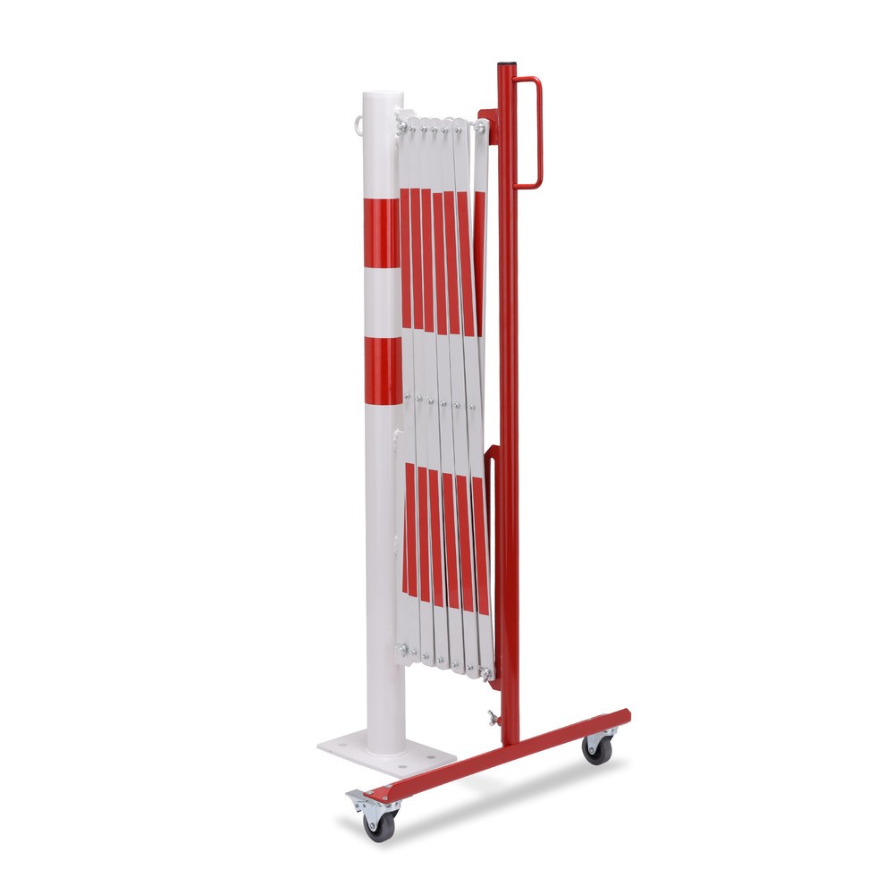 Número de imagen del producto 2: Rejilla tijera con poste de cierre, 70 x 70 mm, ancho 3.600, rojo/blanco