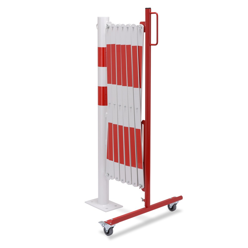 Número de imagen del producto 2: Rejilla tijera con poste de bloqueo, diámetro 60 mm, ancho 4.000 mm, rojo/blanco