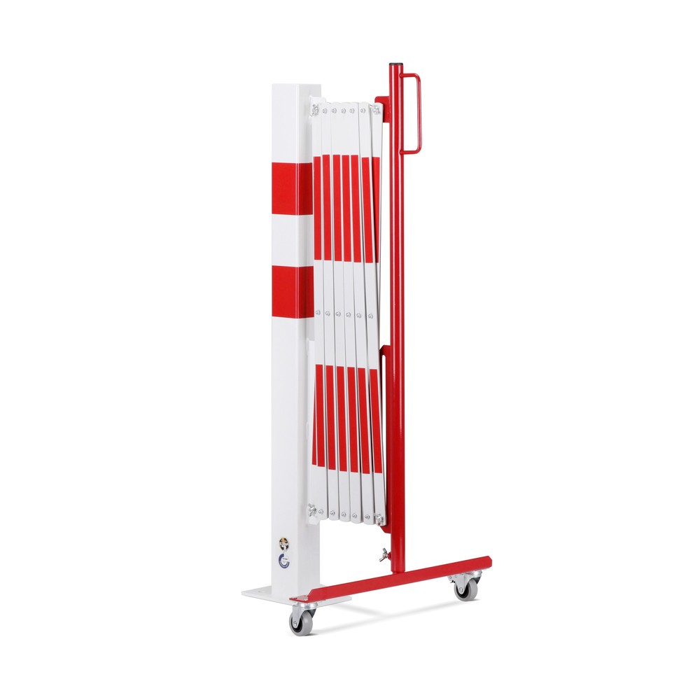 Número de imagen del producto 2: Rejilla tijera con poste de bloqueo, diámetro 60 mm, ancho 3.600 mm, rojo/blanco