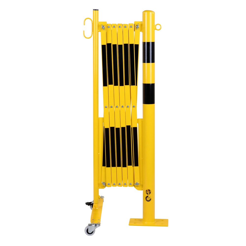 Número de imagen del producto 3: Rejilla tijera con poste de bloqueo, diámetro 60 mm, ancho 3.600 mm, negro/amarillo