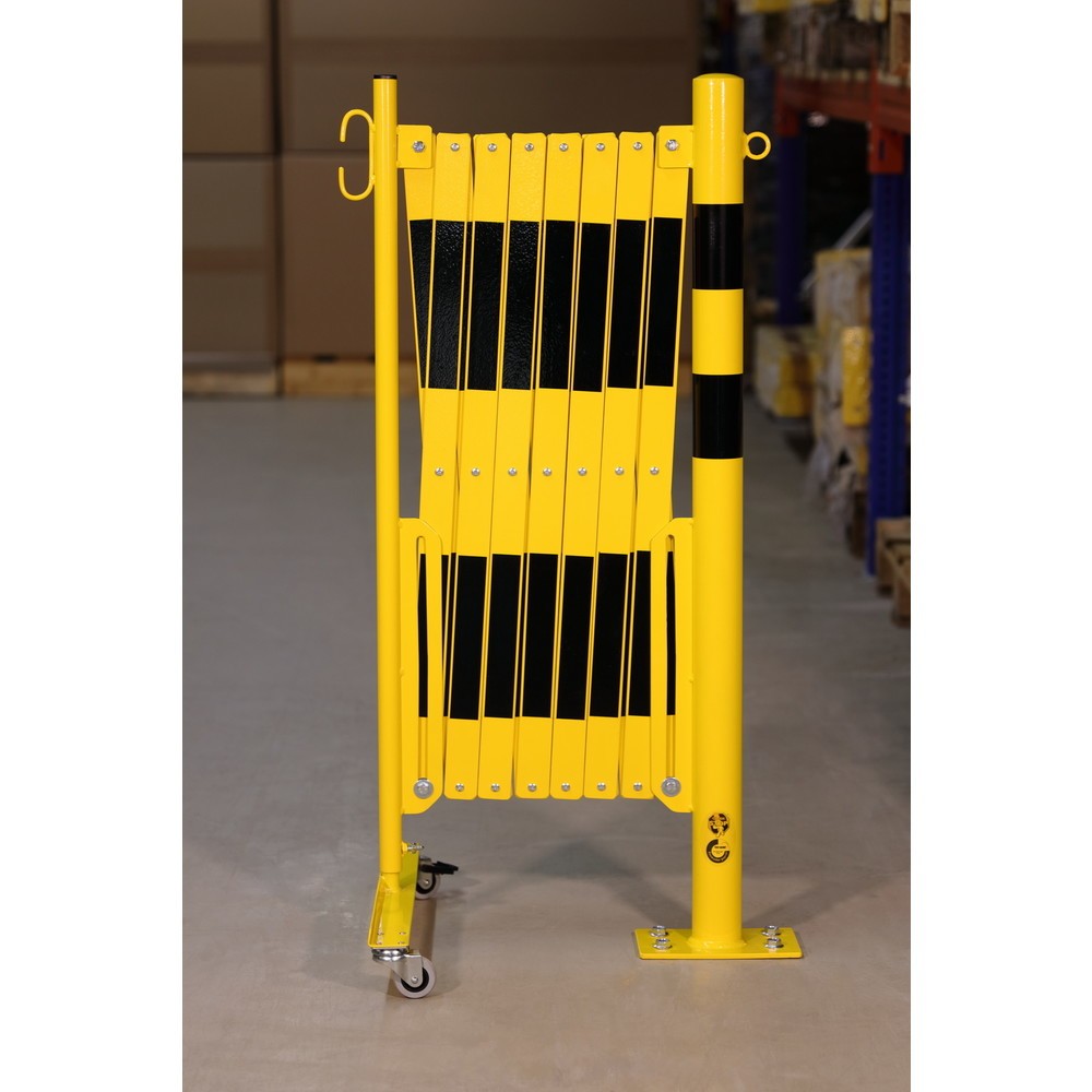 Número de imagen del producto 5: Rejilla tijera con poste de bloqueo, diámetro 60 mm, ancho 4.000 mm, negro/amarillo