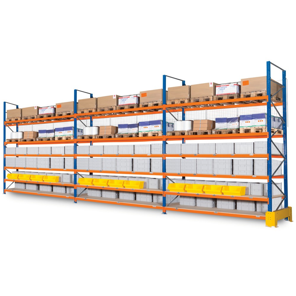 Imagen del producto: Rejilla de pared trasera para paquete completo XXL amplio y estantería para palets, altura 2.000 x 11,400 mm