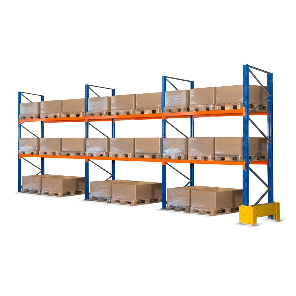 Imagen del producto: Rejilla de pared trasera para el paquete completo de estantería para palets, HxW 2.000 x 8.700 mm