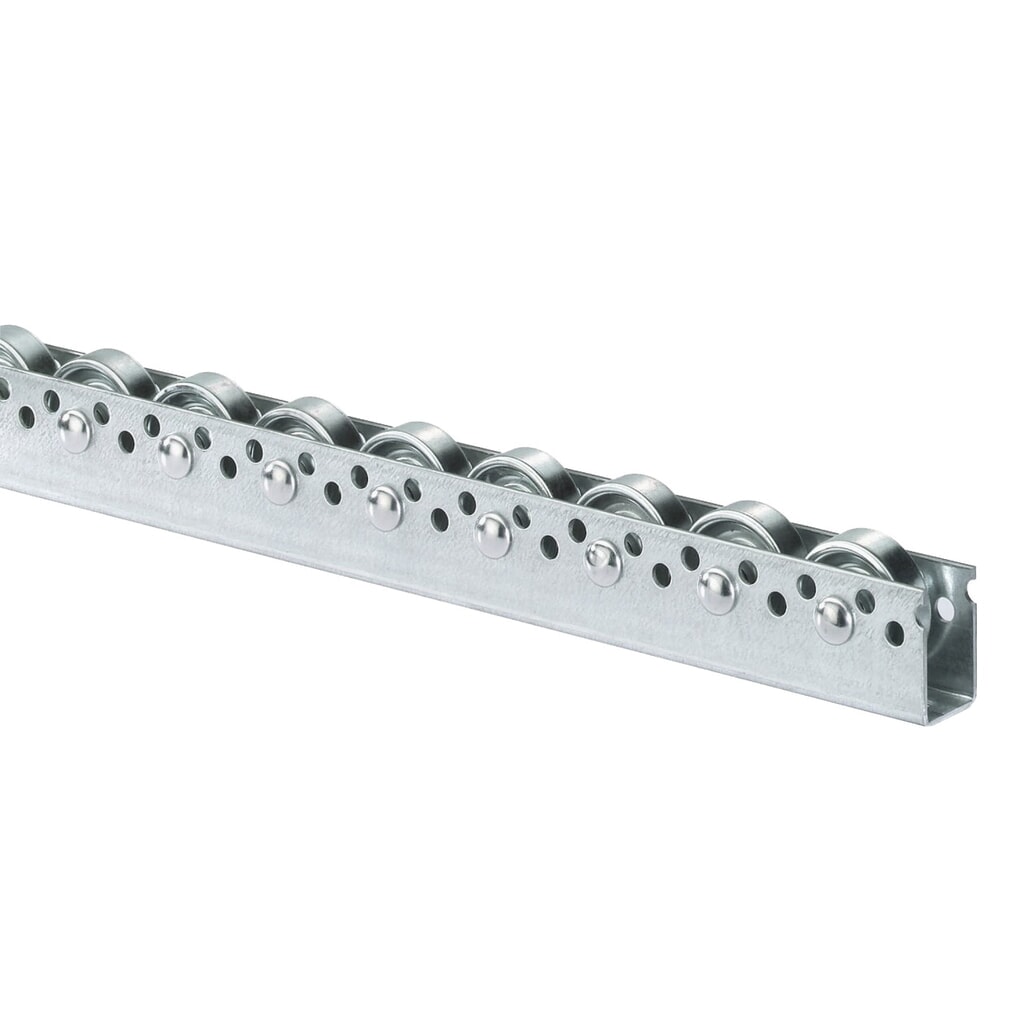 Imagen del producto: Riel de rodillos universal, rodillos de acero, separación 100 mm, 20 kg CC por rodillo