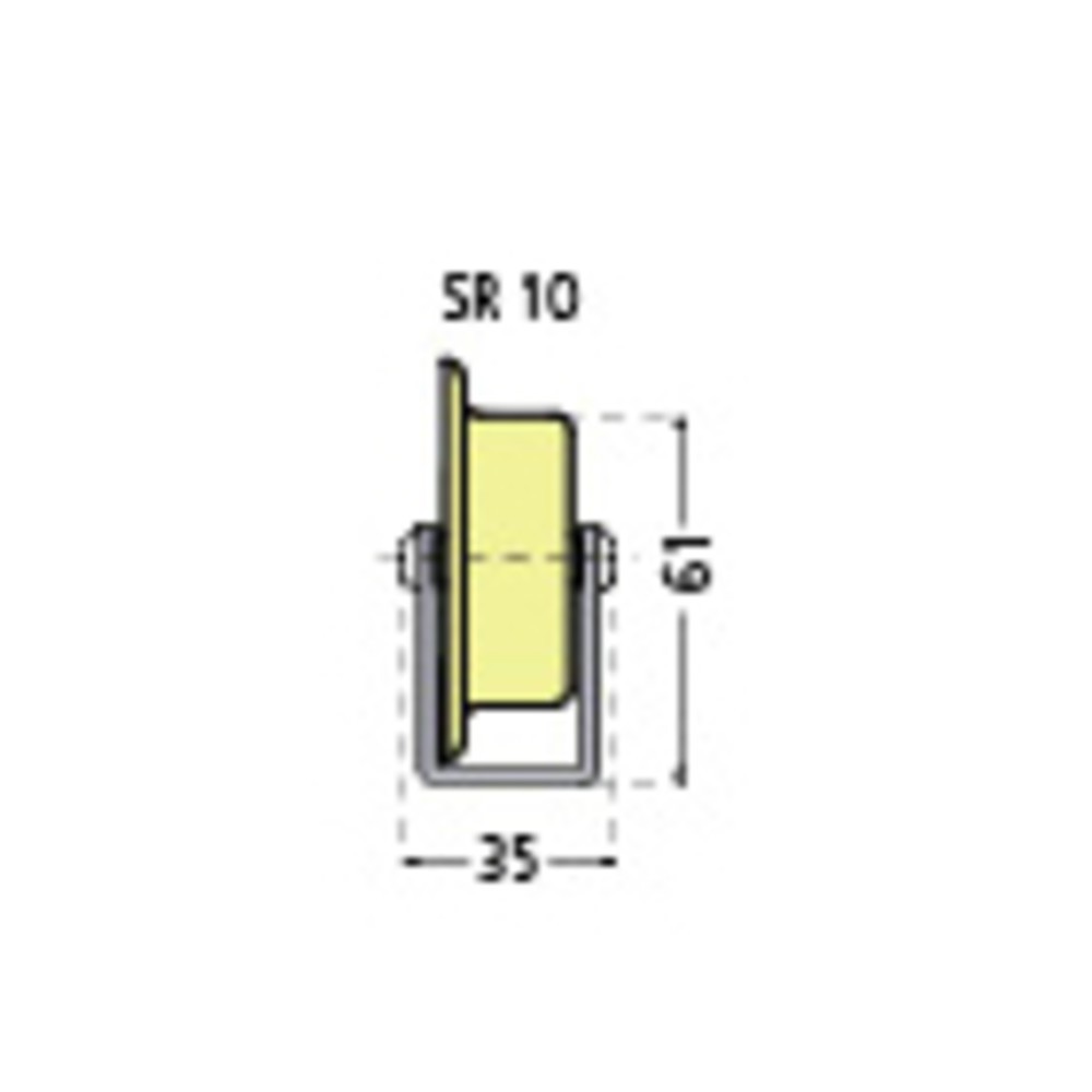 Número de imagen del producto 2: Riel de rodillos universal, rodillos de plástico, con llanta, paso 100 mm, capacidad de carga por rollo 10