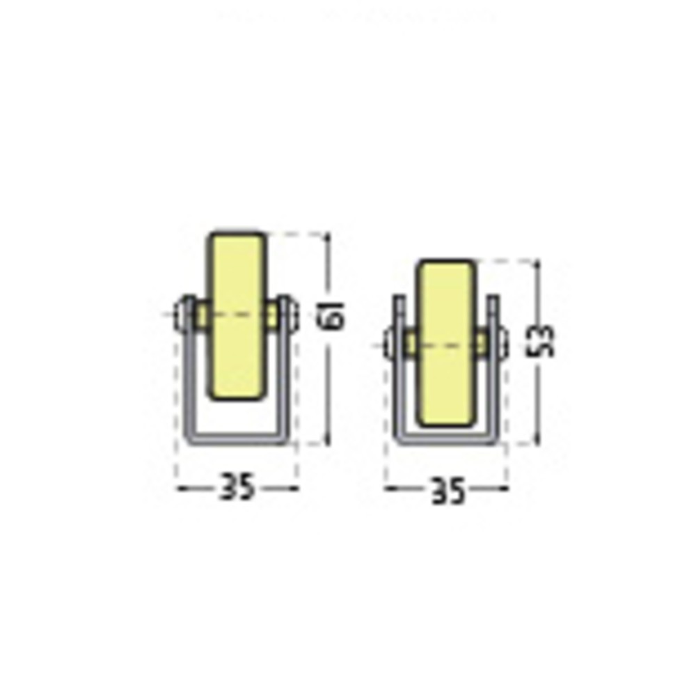 Número de imagen del producto 2: Riel de rodillos universal, rodillos de plástico, paso 100 mm, capacidad de carga por rollo 10 kg