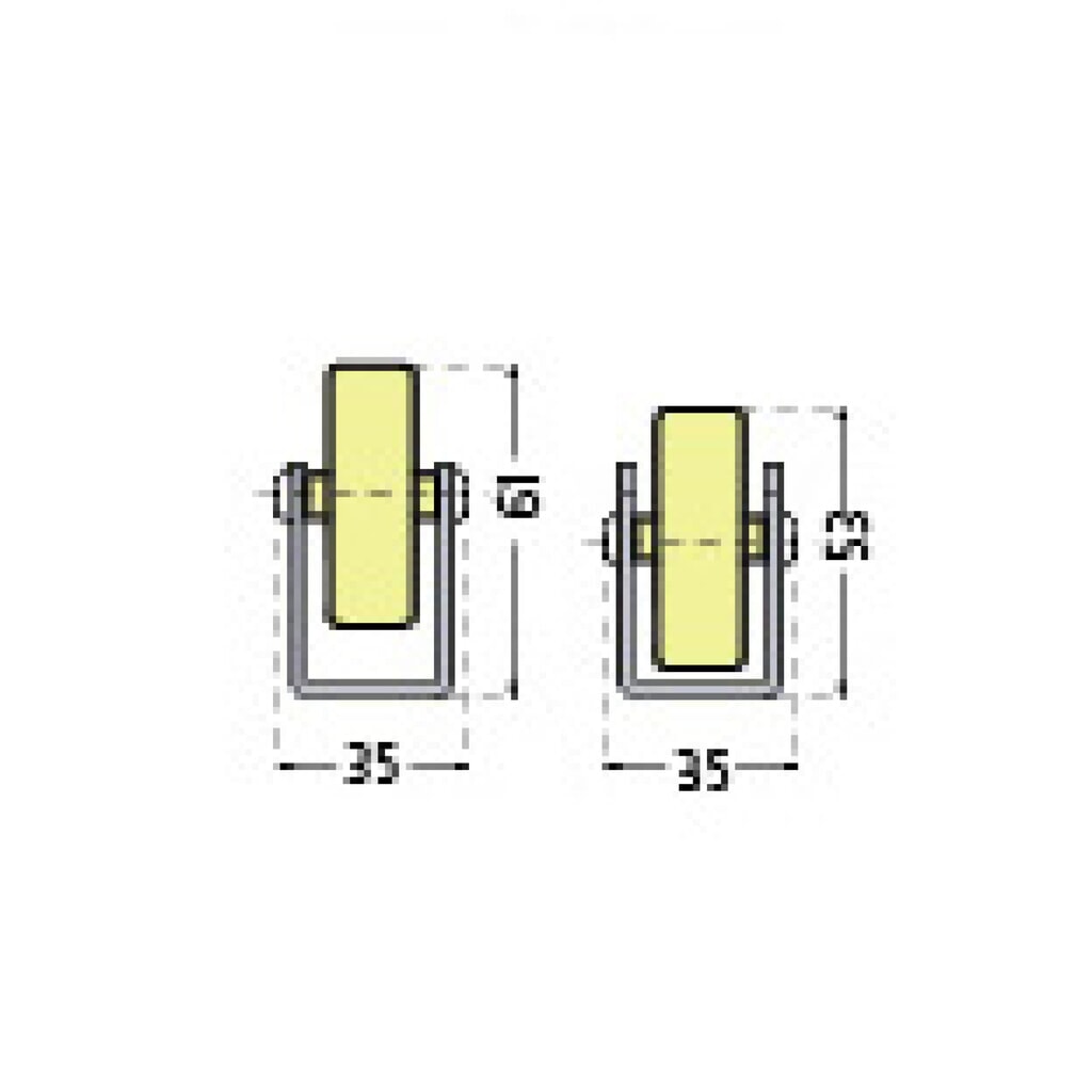 Riel de rodillos universal, rodillos de plástico, paso 100 mm, capacidad de carga por rollo 10 kg Número de imagen del producto 2: Riel de rodillos universal, rodillos de plástico, paso 100 mm, capacidad de carga por rollo 10 kg