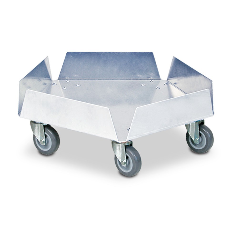 Número de imagen del producto 1: Rodillo de transporte para toneladas redondas de hasta 100 litros, capacidad de carga 250 kg, acero inoxidable