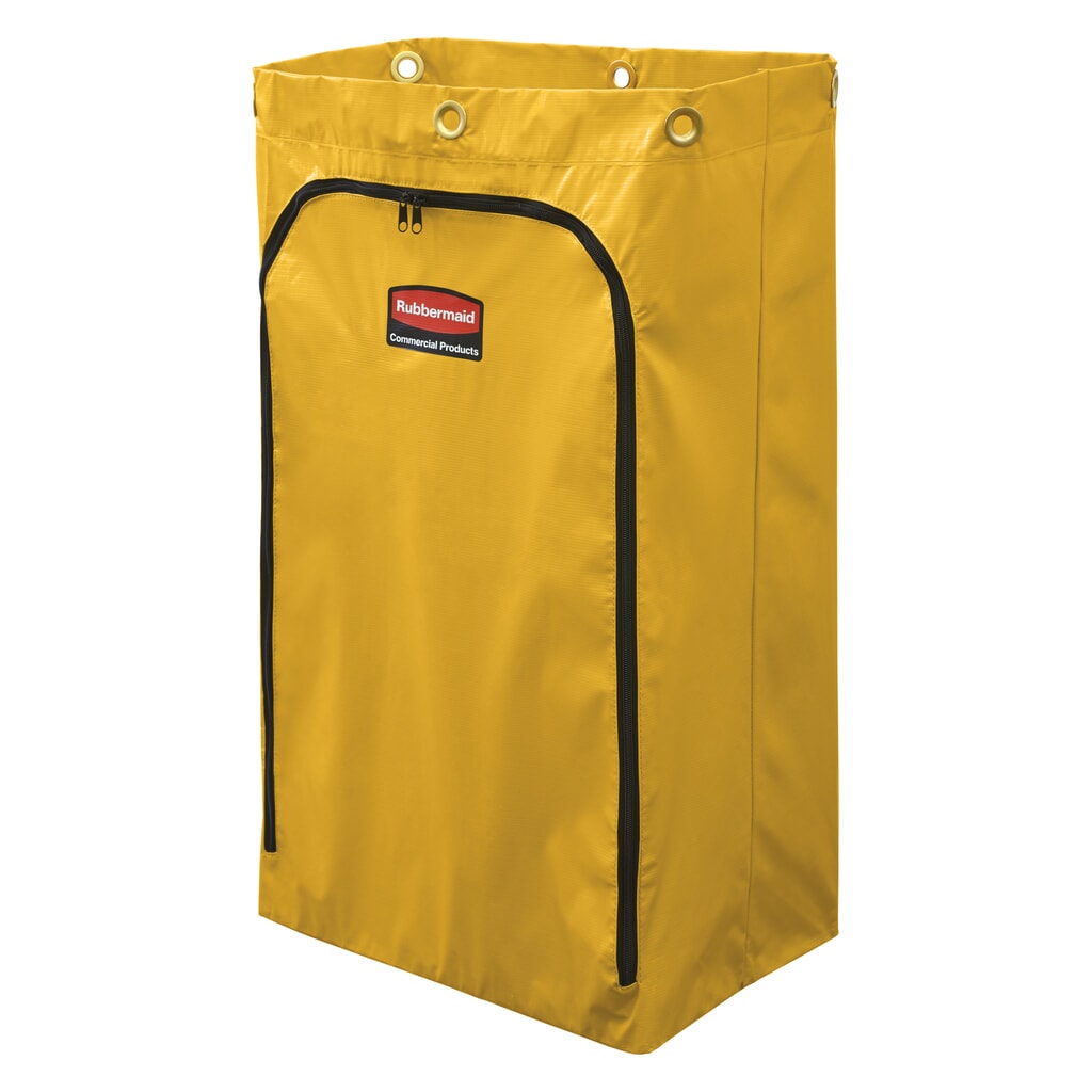 Rubbermaid® bolsa de repuesto para carro de limpieza de vinilo y carro de conserje, cremallera lateral amarilla Imagen del producto: Rubbermaid® bolsa de repuesto para carro de limpieza de vinilo y carro de conserje, cremallera lateral amarilla