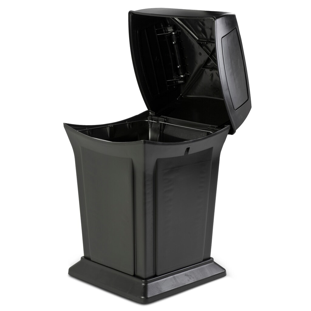 Rubbermaid Ranger® - cubo de basura (4 aberturas, 170,3 litros), color negro Número de imagen del producto 2: Rubbermaid Ranger® - cubo de basura (4 aberturas, 170,3 litros), color negro