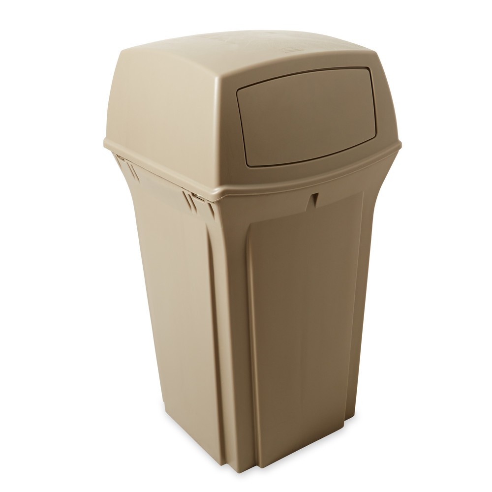 Número de imagen del producto 1: Rubbermaid Ranger® - Recipiente para residuos (2 solapas, 132,5 litros), color beige