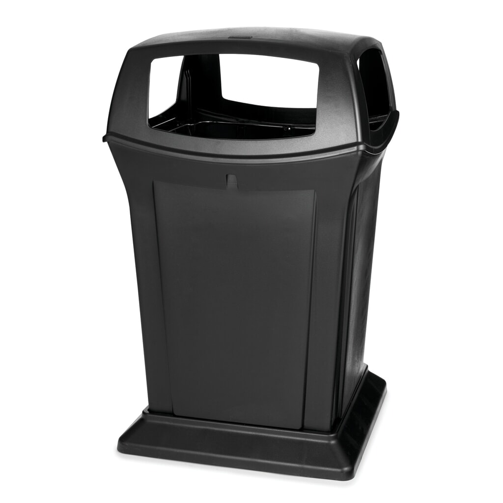 Rubbermaid Ranger® - cubo de basura (4 aberturas, 170,3 litros), color negro Número de imagen del producto 1: Rubbermaid Ranger® - cubo de basura (4 aberturas, 170,3 litros), color negro