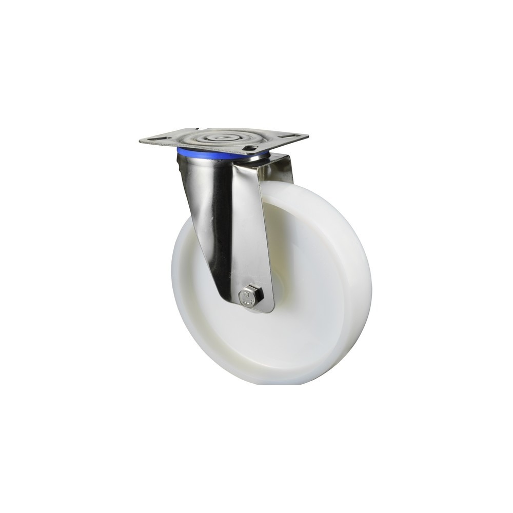Imagen del producto: Rueda de transporte de plástico, rueda directriz, cojinete de fricción, pletina, Ø x ancho 80 x 30 mm, CC 100 kg