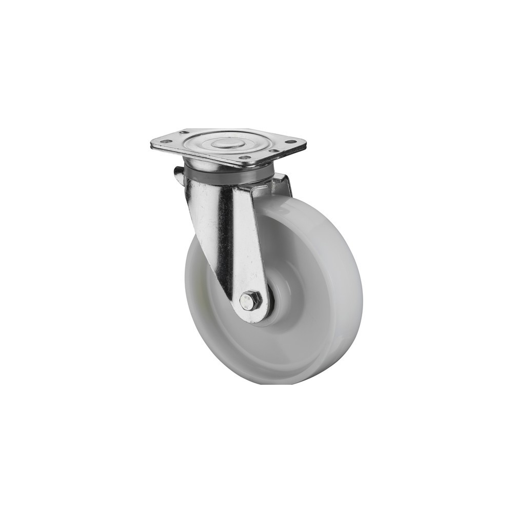 Imagen del producto: Rueda para cargas pesadas, de plástico, rueda directriz, rodamiento de bolas, pletina, Ø x ancho 100 x 35 mm, CC 500 kg