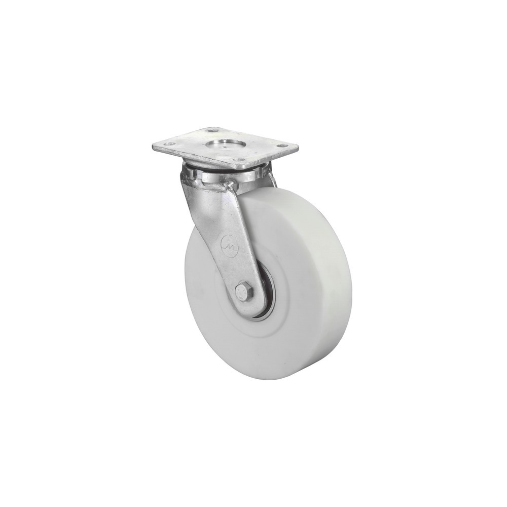 Imagen del producto: Rueda para cargas pesadas, de poliamida, rueda directriz, rodamiento de bolas, pletina, Ø x ancho 100 x 55 mm, CC 900 kg
