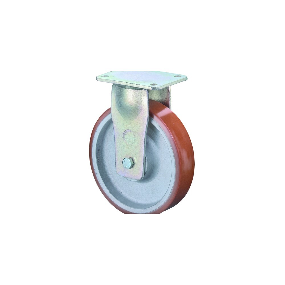Imagen del producto: Rueda para cargas pesadas Prothane® de poliuretano fundido, rueda de carga, rodamiento de bolas, pletina, Ø x ancho 125 x 50 mm, CC 550 kg
