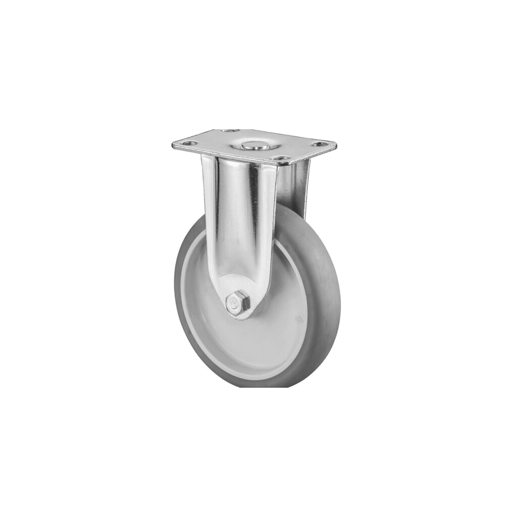 Rueda TPE, rueda de carga, versión pesada, cojinete de fricción, pletina, Ø x ancho 125 x 31 mm, CC 100 kg Imagen del producto: Rueda TPE, rueda de carga, versión pesada, cojinete de fricción, pletina, Ø x ancho 125 x 31 mm, CC 100 kg