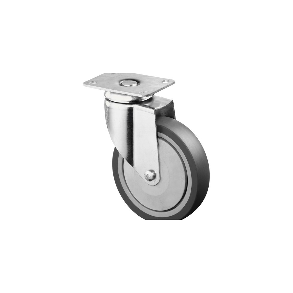 Imagen del producto: Rueda TPE, rueda directriz, versión pesada, rodamiento de bolas, pletina, Ø x ancho 125 x 31 mm, CC 100 kg
