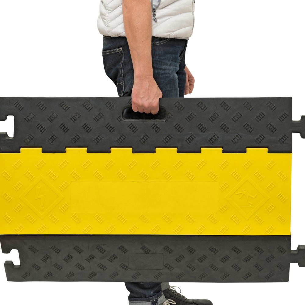 Número de imagen del producto 6: Salvacables con 5 canales, encajable, H x A x F 50 x 900 x 500 mm, negro/amarillo