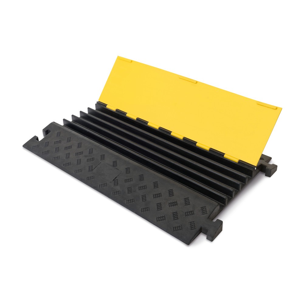 Número de imagen del producto 2: Salvacables con 5 canales, encajable, H x A x F 50 x 900 x 500 mm, negro/amarillo