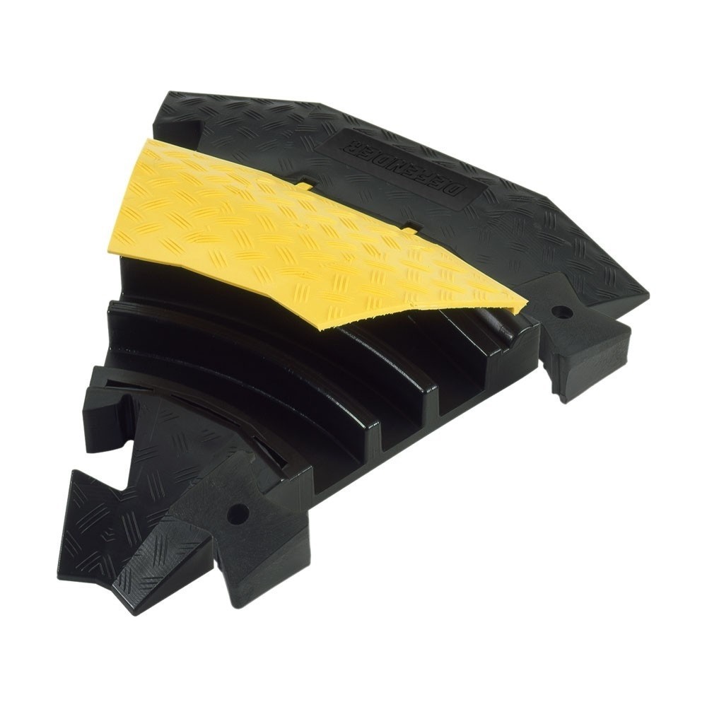 Número de imagen del producto 4: Salvacables Defender® 3 de Adam Hall, Curva 45° con conectores, 3 canales, negro/amarillo