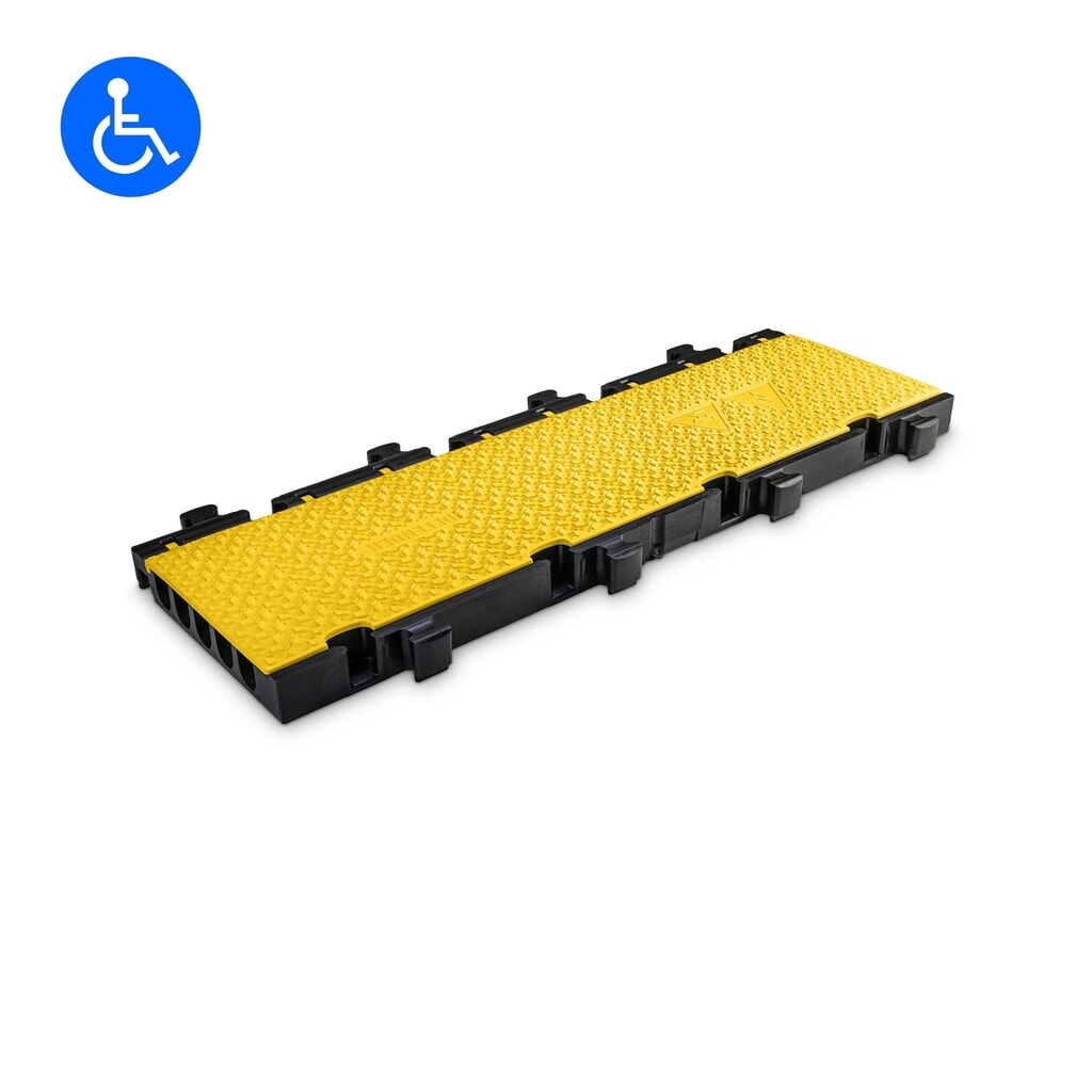 Salvacables Defender® MIDI 5 2D de Adam Hall, Pieza central, 5 canales, negro/amarillo Imagen del producto: Salvacables Defender® MIDI 5 2D de Adam Hall, Pieza central, 5 canales, negro/amarillo