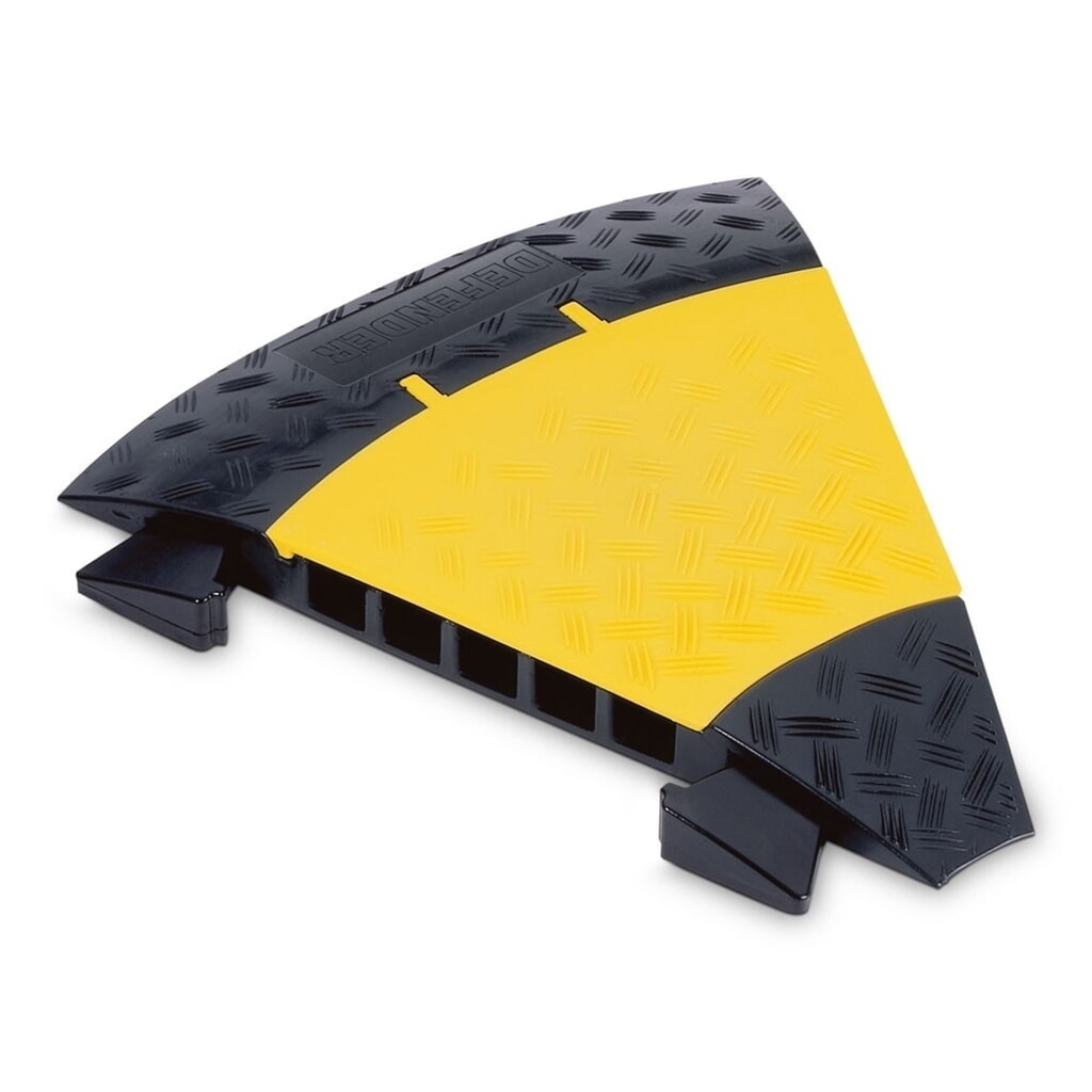 Salvacables Defender® MINI de Adam Hall, Curva 45° con conectores, 5 canales, negro/amarillo Imagen del producto: Salvacables Defender® MINI de Adam Hall, Curva 45° con conectores, 5 canales, negro/amarillo