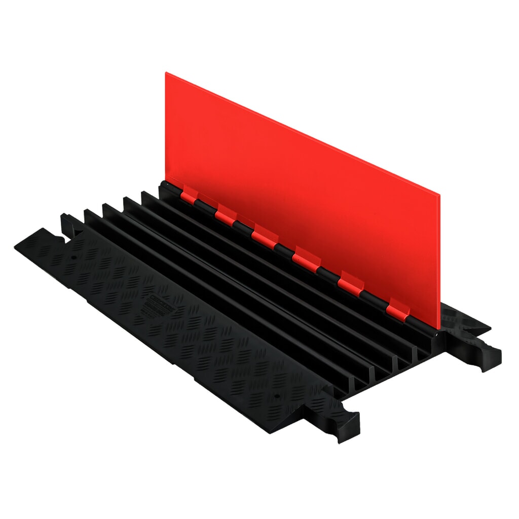 Salvacables Justrite® Guard Dog®, elemento básico, 5 canales, LxA 910 x 500 mm, negro/naranja Imagen del producto: Salvacables Justrite® Guard Dog®, elemento básico, 5 canales, LxA 910 x 500 mm, negro/naranja
