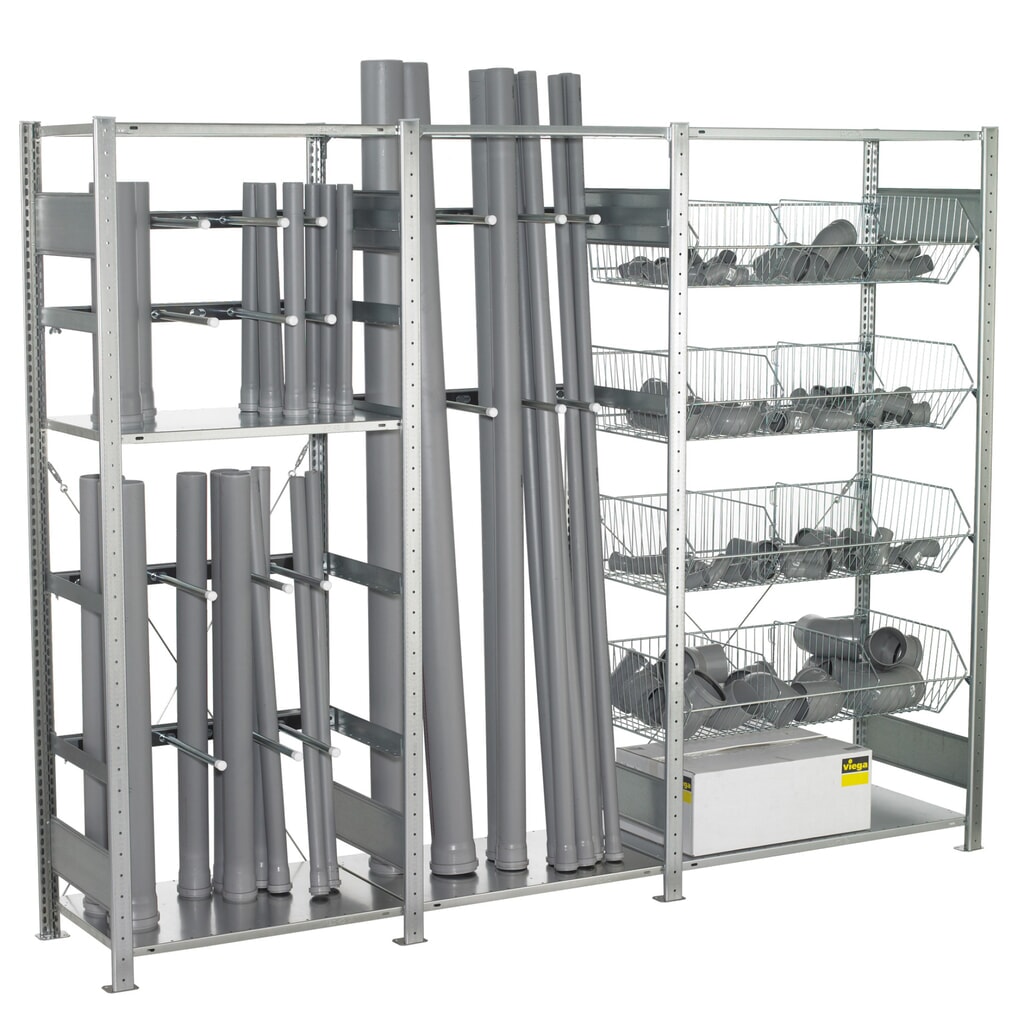 Imagen del producto: estante intermedio vertical y de estructura alámbrica SCHULTE, alto H x An x F 2.000 x 2.500 x 500 mm