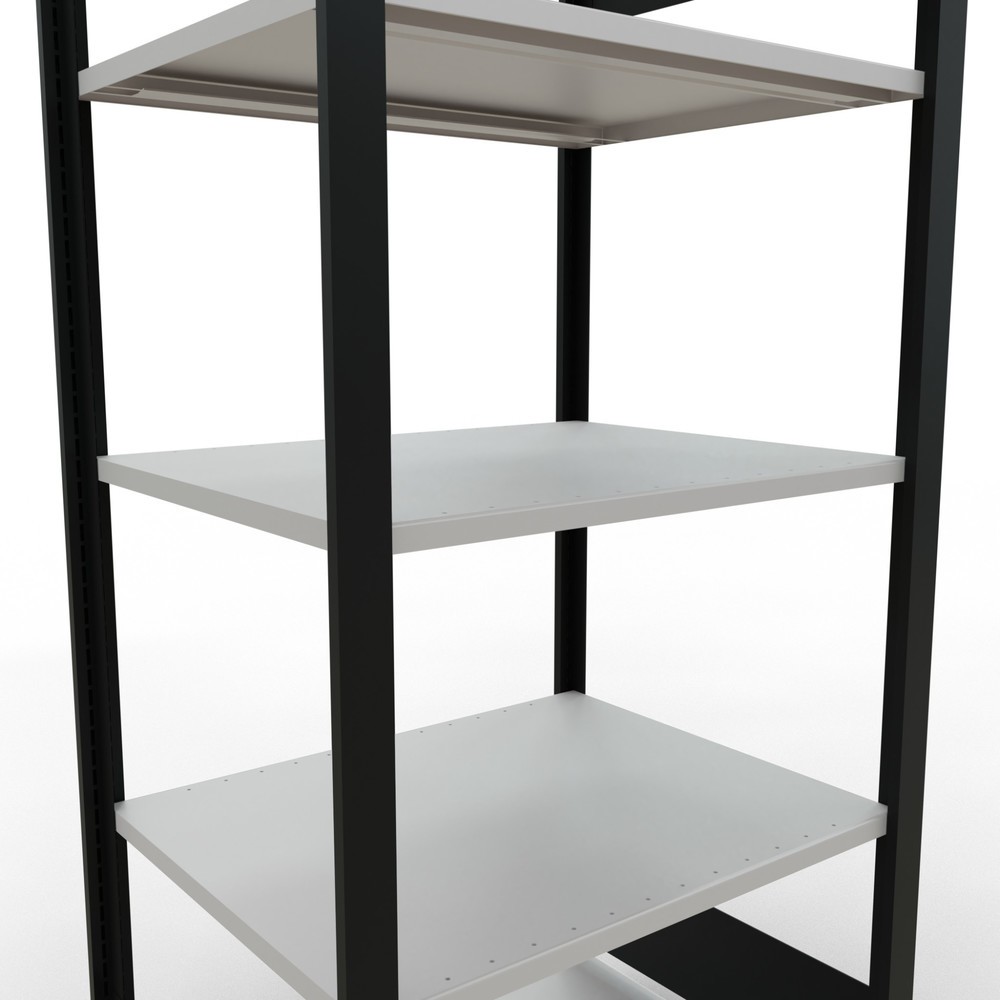 Número de imagen del producto 4: estantería para archivo módulo inicial SCHULTE, doble cara, sin topes centrales, carga por estante 150 kg, negro, alto H x An x F 1.800 x 750 x 600 mm