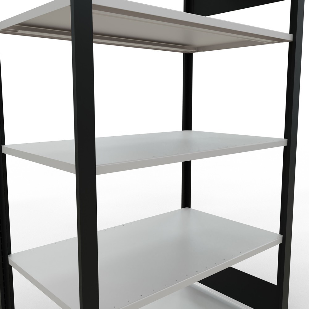Número de imagen del producto 4: estantería para archivo módulo inicial SCHULTE, doble cara, sin topes centrales, carga por estante 150 kg, negro, alto H x An x F 1.800 x 1,000 x 600 mm