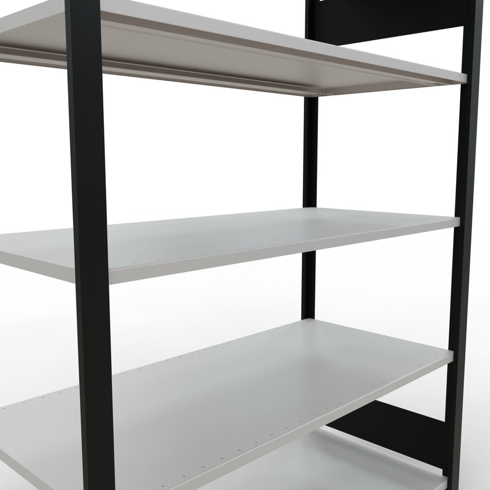 Número de imagen del producto 4: estantería para archivo módulo inicial SCHULTE, doble cara, sin topes centrales, carga por estante 150 kg, negro, alto H x An x F 1.800 x 1.300 x 600 mm