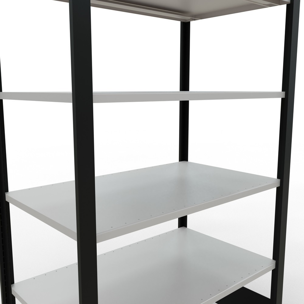 Número de imagen del producto 4: estantería para archivo SCHULTE módulo inicial, doble cara, sin topes centrales, carga por estante 150 kg, negro, alto H x An x F 2.000 x 1.000 x 600 mm