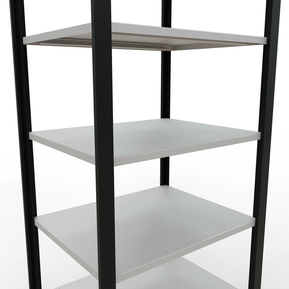 Número de imagen del producto 4: estantería para archivo SCHULTE módulo inicial, doble cara, sin topes centrales, carga por estante 150 kg, negro, alto H x An x F 2,300 x 750 x 600 mm