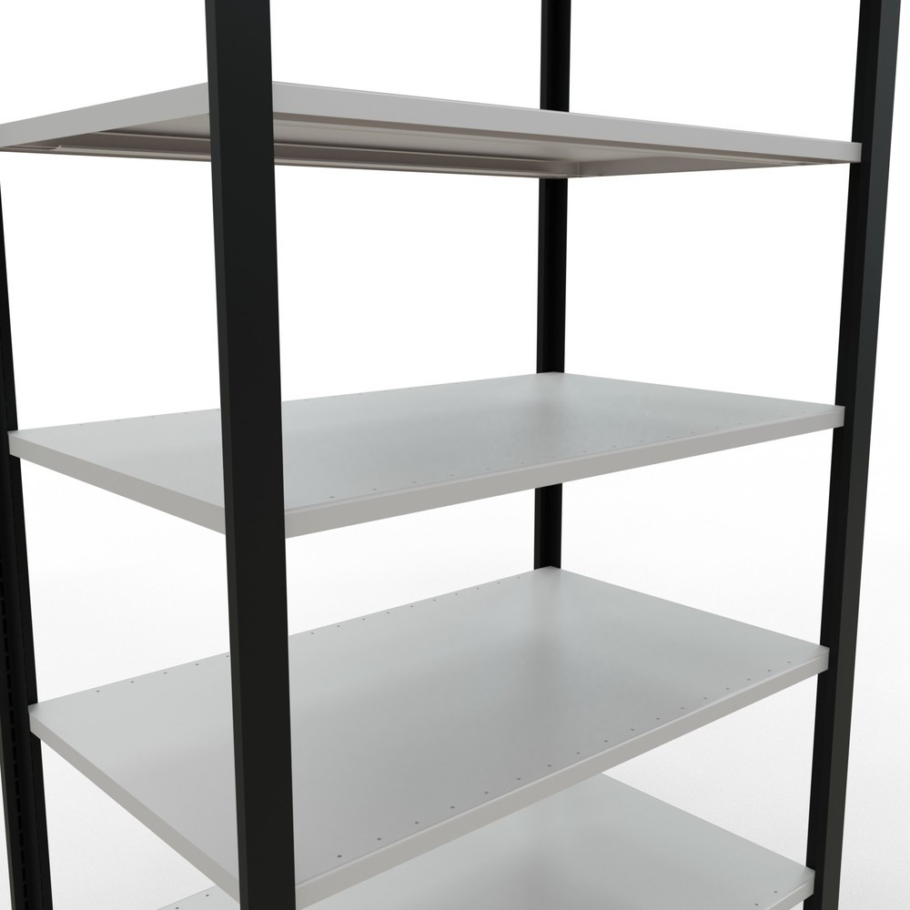 Número de imagen del producto 4: estantería para archivo SCHULTE módulo inicial, doble cara, sin topes centrales, carga por estante 150 kg, negro, alto H x An x F 2,300 x 1.000 x 600 mm