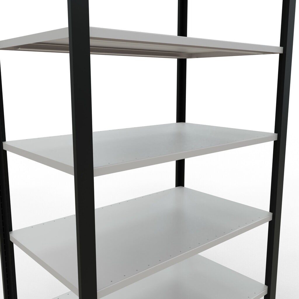 Número de imagen del producto 4: estantería para archivo SCHULTE módulo inicial, doble cara, sin topes centrales, carga por estante 150 kg, negro, alto H x An x F 2,300 x 1.000 x 600 mm