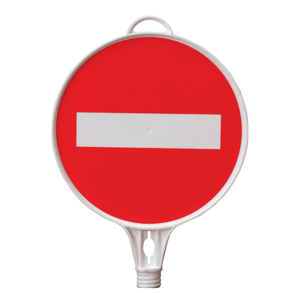 Señal de «Prohibido el paso», redonda, para conos y postes de acordonar, ø 280 mm Imagen del producto: Señal de «Prohibido el paso», redonda, para conos y postes de acordonar, ø 280 mm