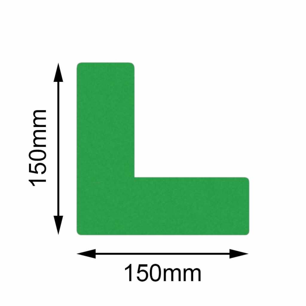 Trazadora de líneas Safety de Mehlhose, esquina, verde, 150 x 150 mm, 10 ud./UV Imagen del producto: Trazadora de líneas Safety de Mehlhose, esquina, verde, 150 x 150 mm, 10 ud./UV