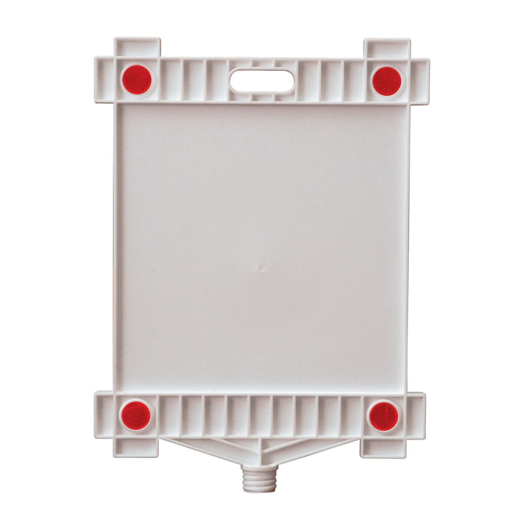 Imagen del producto: señal rectangular en blanco con reflectores H300xW 300mm